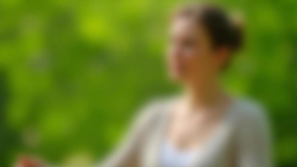 Person practicing breathing exercise outdoors